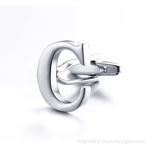 316L Stainless Steel Cufflink C Letter Cufflinks For Men Wholesale